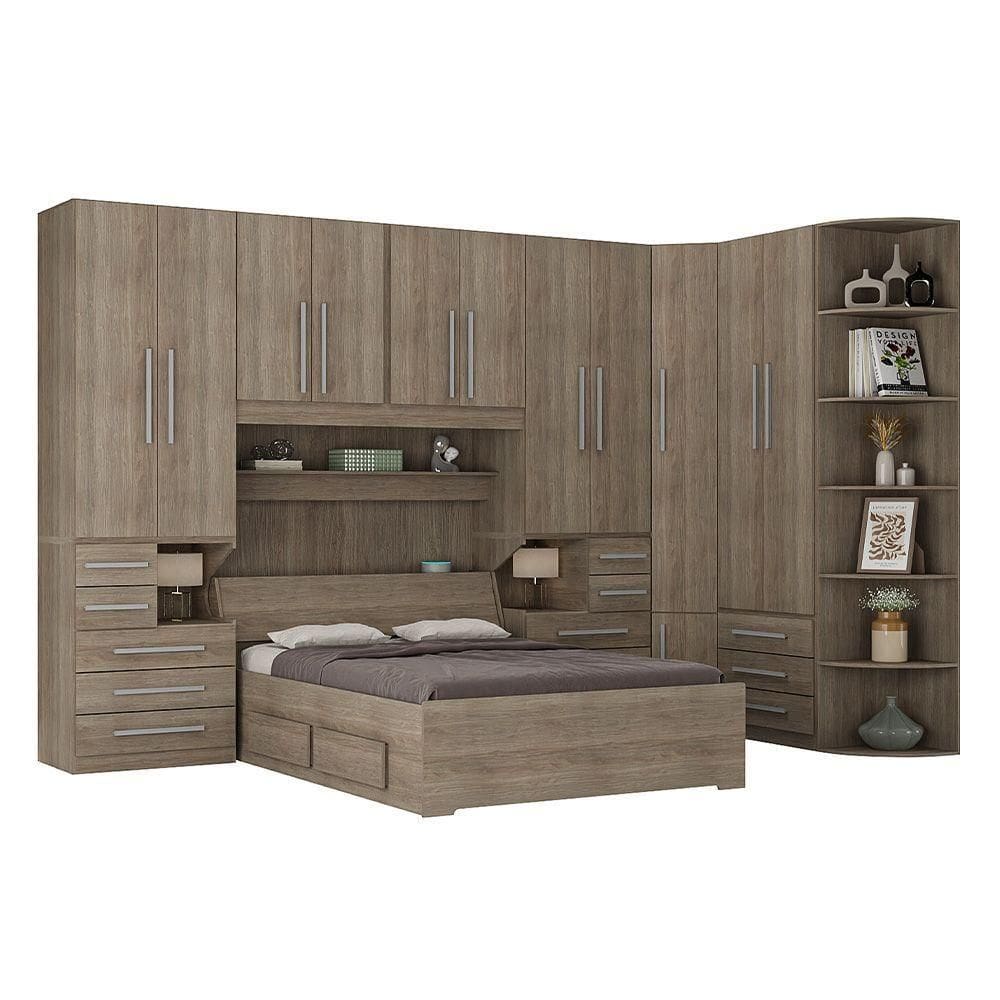 Dormitório Queen Size Completo 1344 Castanho