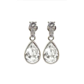Brincos em prata esterlina 925 com cristal Swarovski