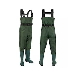Roupa de pesca, baú de PVC impermeável com botas, tamanho 44