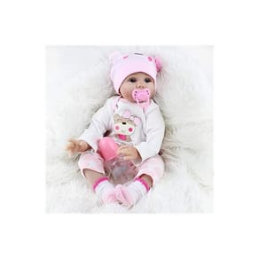 Boneca Reborn Baby Doll de silicone realista de 55 cm com olhos de acrílico