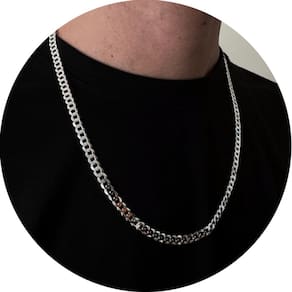 Colar de prata esterlina 925 5 mm 60 cm Unissex Grumet Chain