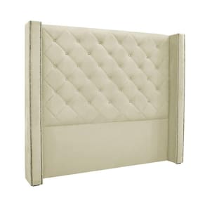 Cabeceira Cama Box King 195cm E Recamier Vicenza Veludo Bege S04 - D`rossi