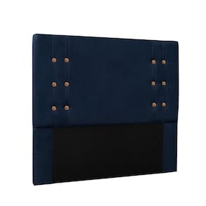 Cabeceira Cama Box Solteiro 90cm E Recamier Gênova Suede S04 - D`rossi Cor Azul Marinho