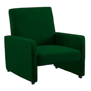 Poltrona Mirella Suede Verde Com Rodízios - D`rossi