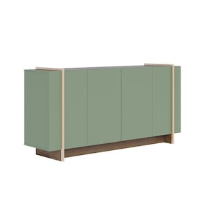 Aparador Buffet 4 Portas Oliwia 160 Cm Sala Jantar Verde Pistache-amêndoa C04 - D`rossi