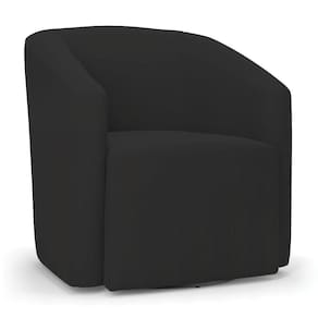 Poltrona Stella Max Veludo Preto Base Giratória - D`rossi