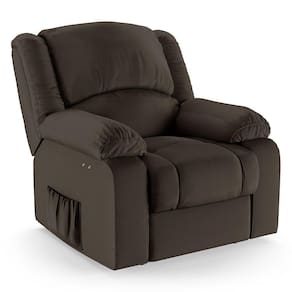 Poltrona Do Papai Reclinável Melim Power Touch Massagem Sintético Pu Fh1 - D`rossi Cor Marrom