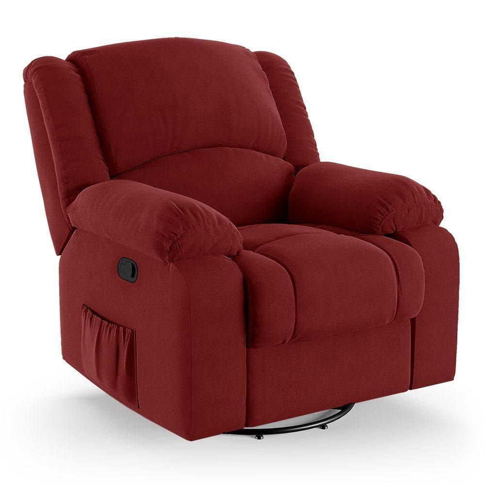 Poltrona Do Papai Reclinável Melim Glider Giratória Massagem Vel Vermelho Fh1 - D`rossi