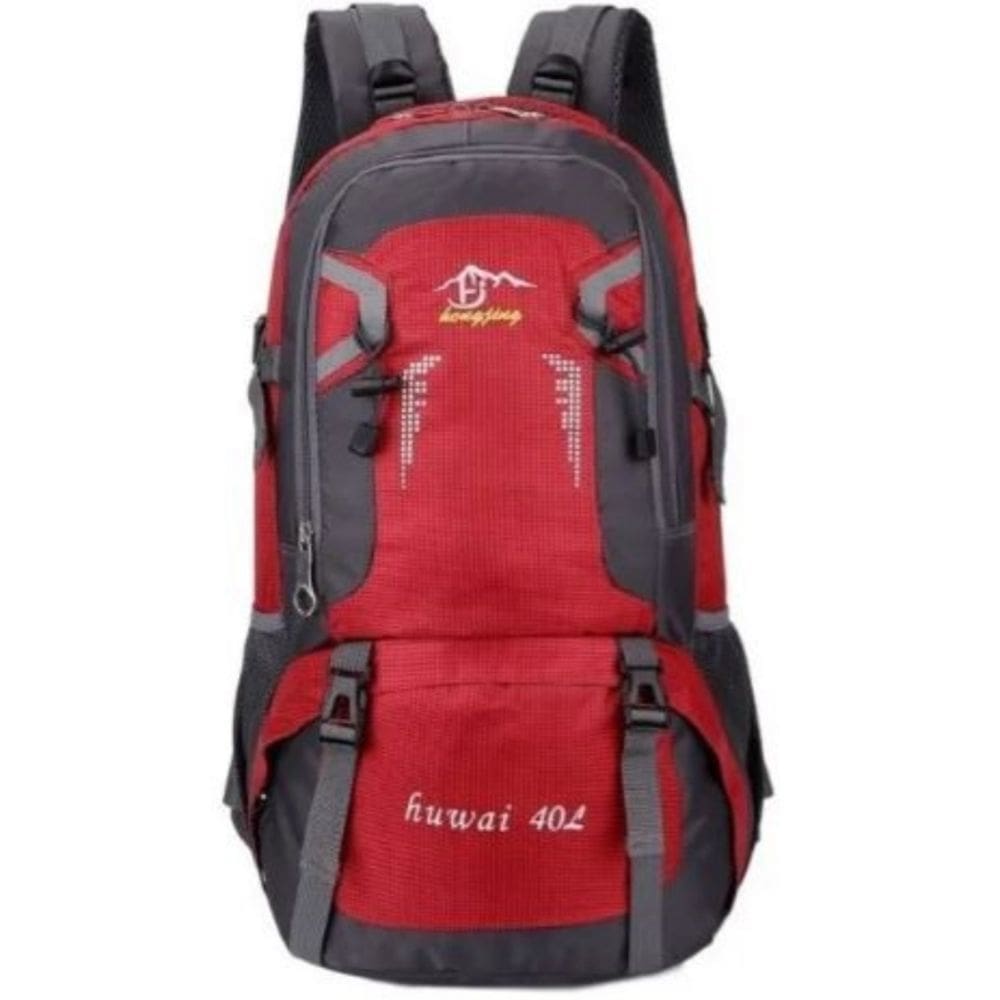 Mochila de acampamento ao ar livre impermeável 60L de nylon unissex preta