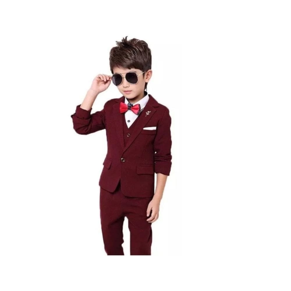 Conjunto de 5 peças de terno infantil para casamento, formatura, etc