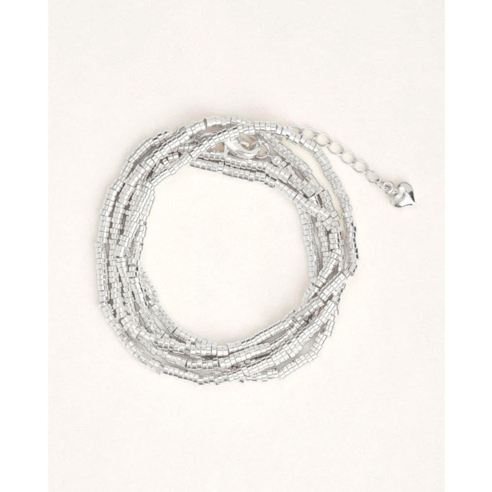 Pulseira Cantarina Je feminina em bronze banhado a prata 80cm