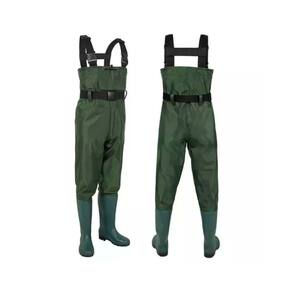 Roupa de pesca Wader, baú de PVC impermeável com botas, tamanho 39