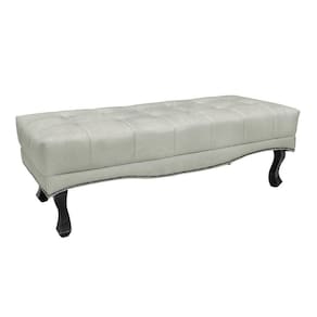Puff Recamier Retrô Luis Xv Captonê Quarto Vicenza 90cm Veludo Prata S04 - D`rossi