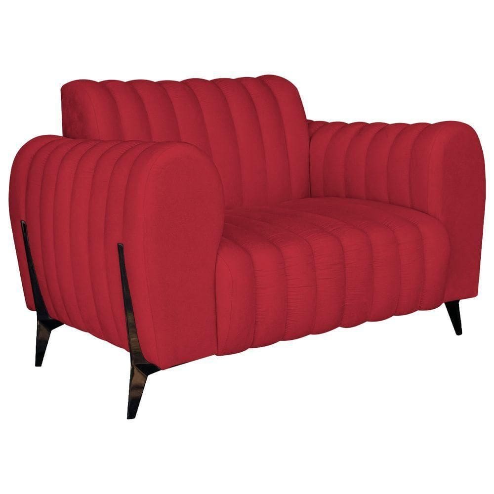 Poltrona Decorativa Zurique Suede Cor Vermelho