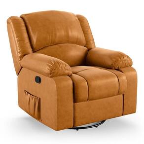 Poltrona Do Papai Reclinável Melim Glider Giratória Massagem Pu Whisky Fh1 - D`rossi