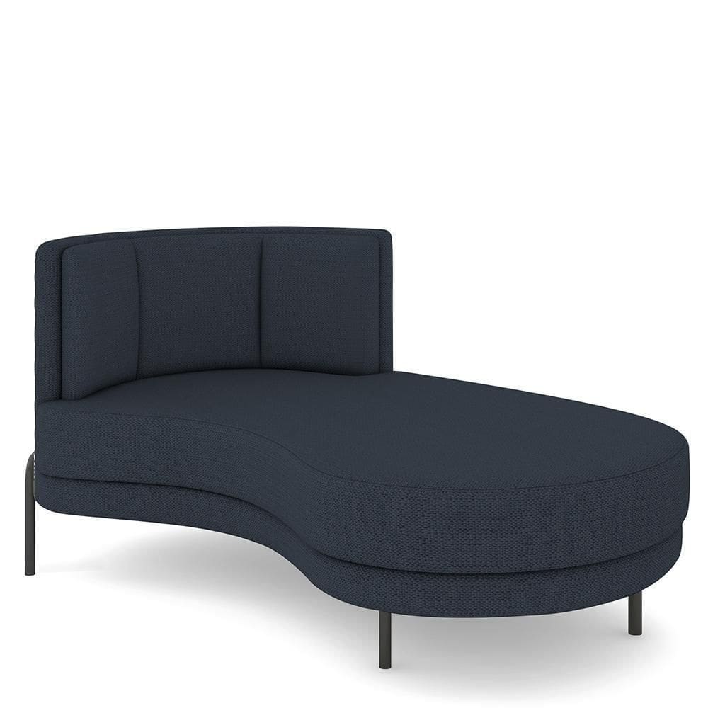 Sofá Chaise Longue Sala De Estar Living Lucca Direito D02 Linho Chumbo D-465 - Lyam Decor