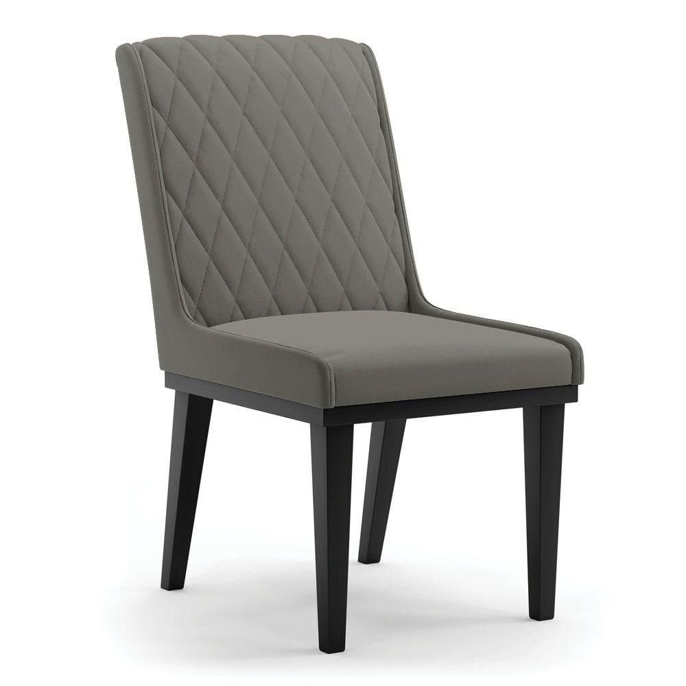 Cadeira Sala De Jantar Base Madeira Preto Sofia Suede Grafite D03 - D`rossi