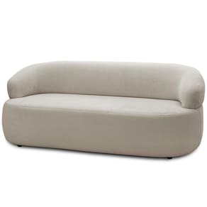 Sofá 3 Lugares Orgânico Sala De Estar Living 170cm Carmen F04 Bouclê Bege - Lyam Decor