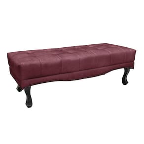 Puff Recamier Retrô Luis Xv Captonê Quarto Vicenza 90cm Veludo Vinho S04 - D`rossi