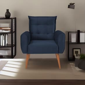 Poltrona Decorativa Para Dakota Veludo Matrix - Azul Azul