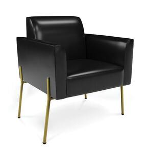Poltrona Pé De Ferro Dourado Para Sala Marisa Corano D03 Preto