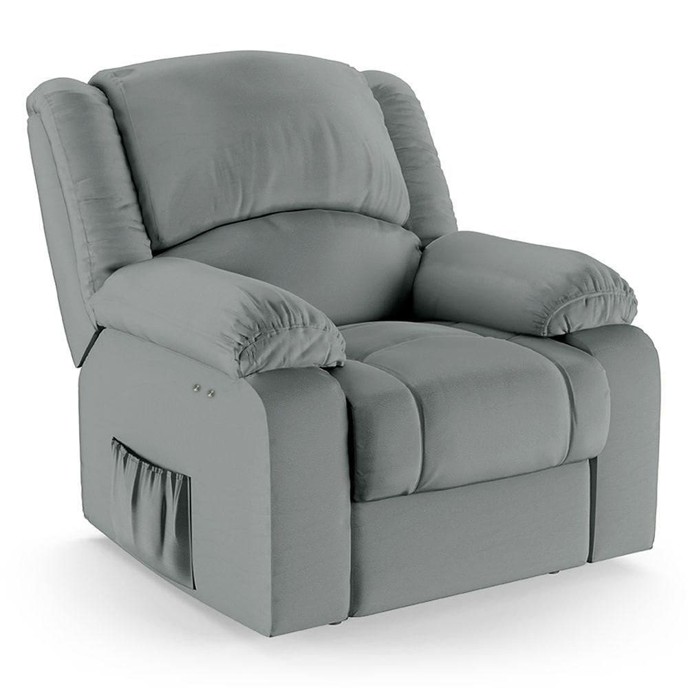 Poltrona Do Papai Reclinável Melim Power Touch Pu Cinza Fh1 - D`rossi