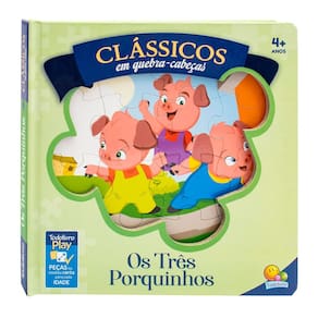 Livro Clássicos em Quebra Cabeças Os Três Porquinhos Todo Livro Play 4+ Anos