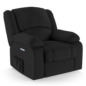 Poltrona Do Papai Reclinável Melim Elétrica Led Pu Preto Fh1 - D`rossi