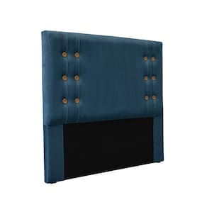 Cabeceira Cama Box Solteiro 90cm E Recamier Gênova Veludo S04 - D`rossi Cor Azul Marinho