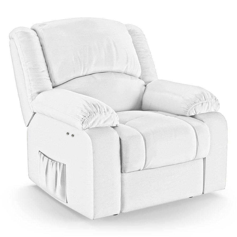 Poltrona Do Papai Reclinável Melim Power Touch Pu Branco Fh1 - D`rossi