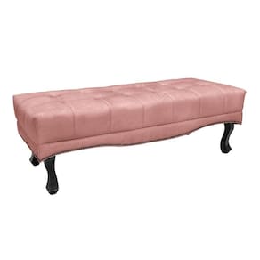 Puff Recamier Retrô Luis Xv Captonê Quarto Vicenza 160cm Veludo Rosa S04 - D`rossi