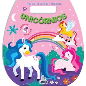 Livro-pad de colorir e atividades - Unicórnios