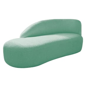 Divã Recamier Curvo Luna 160cm Lado Esquerdo Suede - Adj Decor Cor Azul Tiffany