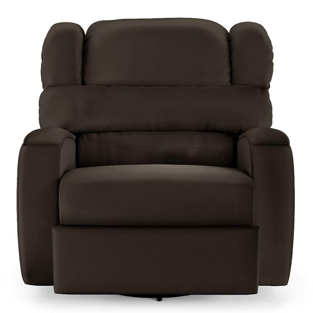 Poltrona Do Papai Sala De Cinema Reclinável Manchester Glider Manual Giratória Pu Marrom