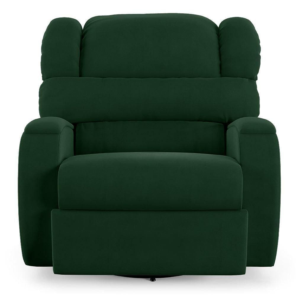 Poltrona Do Papai Sala De Cinema Reclinável Manchester Glider Manual Giratória Verde Esmeralda