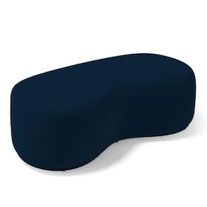 Puff Decorativo Living Aisha Orgânico 02 Lugares Veludo Azul Marinho - Desk Design