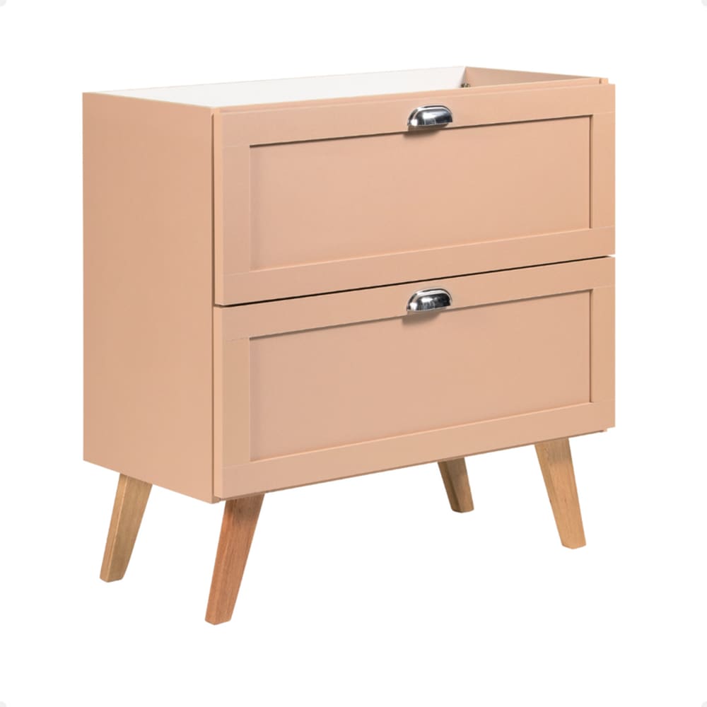Gabinete para Banheiro 80cm Retro Mdf Salmao Milano - On Móveis