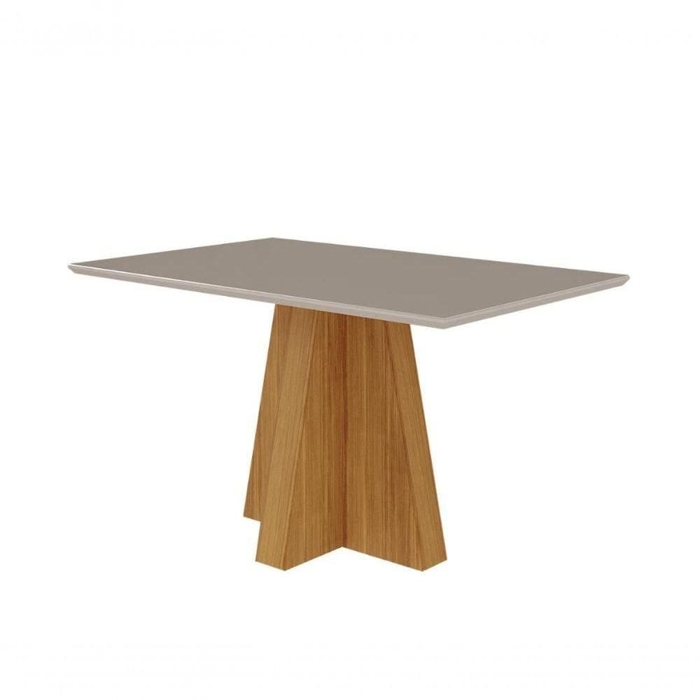 Conjunto Sala De Jantar 130x80 Tampo Mdf/vidro 4 Cadeiras Paola Cimol Nature/offwhite/joli
