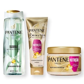Shampoo Pantene Bambu 400ml + 3 Minutos Milagrosos + Creme Nutrição