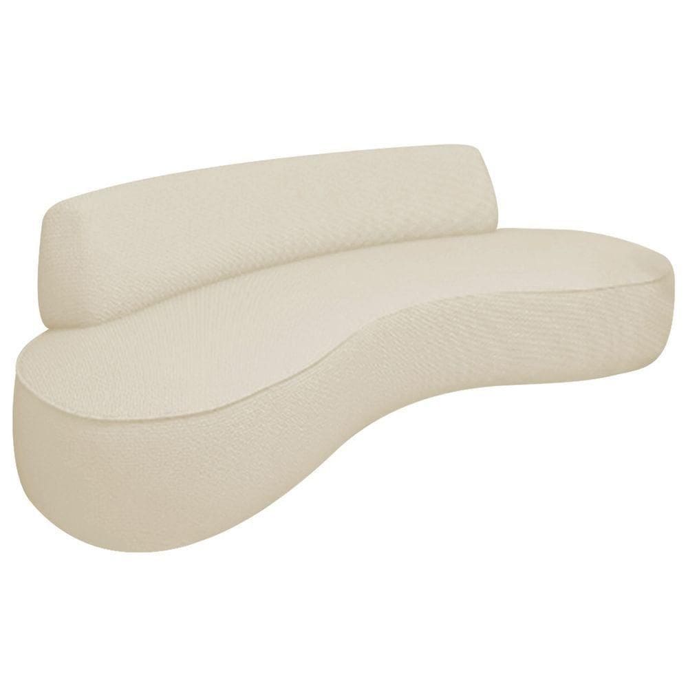 Sofá Curvo 2 Lugares Amsterdã 140cm Linho - Doce Sonho Móveis Cor Bege