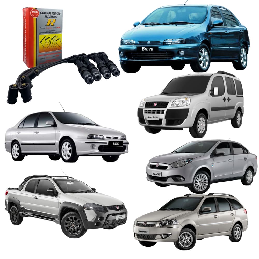 Jogo De Cabo De Vela Ngk Para Fiat Brava Marea Palio Siena.