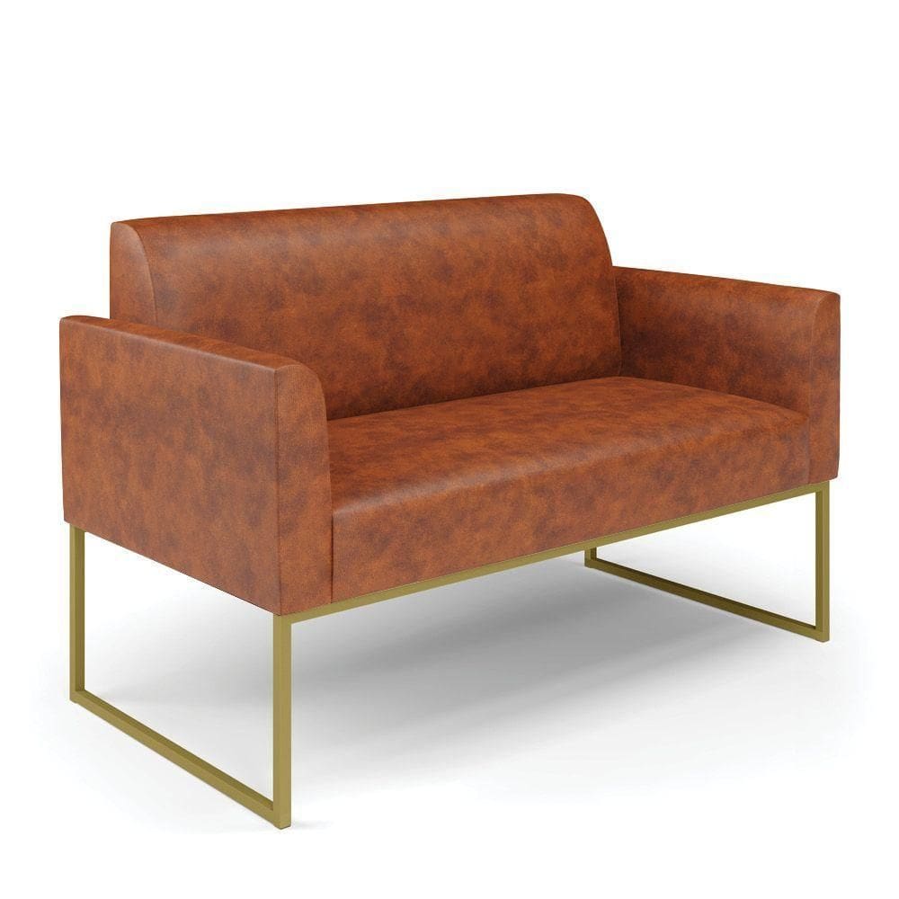 Sofá Namoradeira Base Industrial Dourado Marisa Corano D03 - D\`rossi Cor Nozes