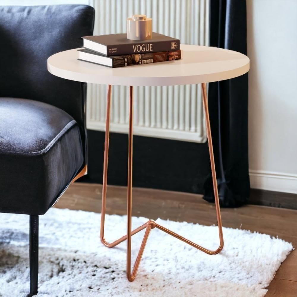 Mesa De Apoio Jb 8004 Pérola E Bronze Bechara