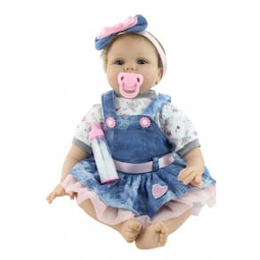 Reborn Doll Bebe, silicone macio realista de 55 cm com roupas