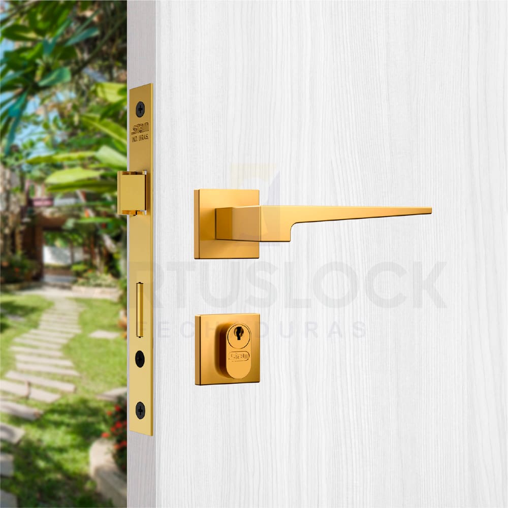 Fechadura Externa Polaris 3200 Dourada MAQ40 Stam Dourado