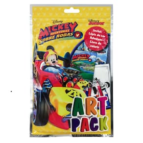 Art Pack - Mickey - Aventuras Sobre Rodas - Lapis De Cor - Adesivos - Livro De Colorir