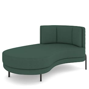 Sofá Chaise Longue Sala De Estar Living Lucca Esquerdo D02 Linho Verde Musgo C-117 - Lyam Decor