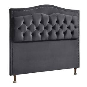 Cabeceira Estofada Holanda 1,40 Casal 2.0 Veludo Speciale Home Cinza Chumbo