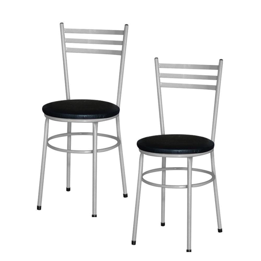 2 Cadeiras Para Mesa Epoxi Cinza Cor:preto