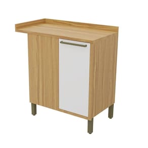 Balcão De Cozinha Com 1 Porta E Tampo 100% Mdf Syrah Rio Doce Amendoa-branco